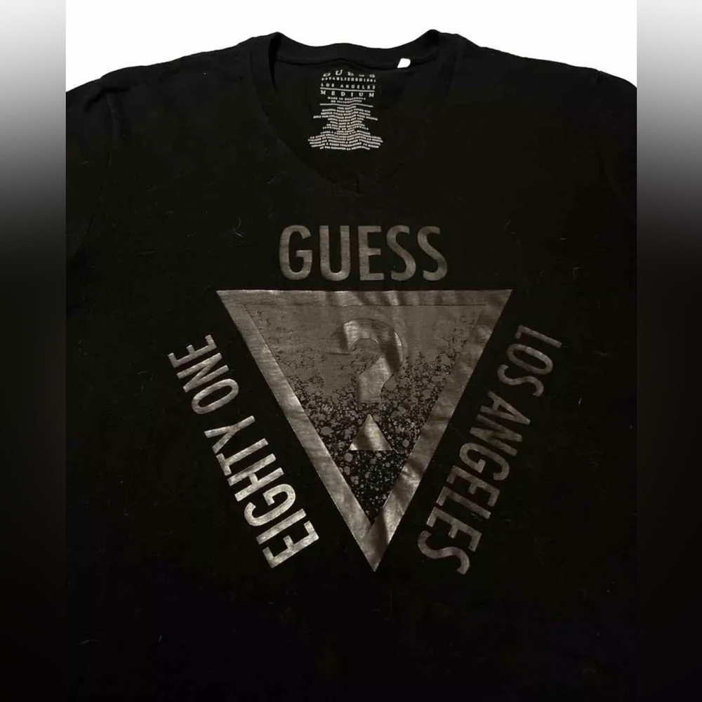 GUESS Los Angeles Men’s Short Sleeve T-Shirt Size MEDIUM Black Cotton - Picture 2 of 5